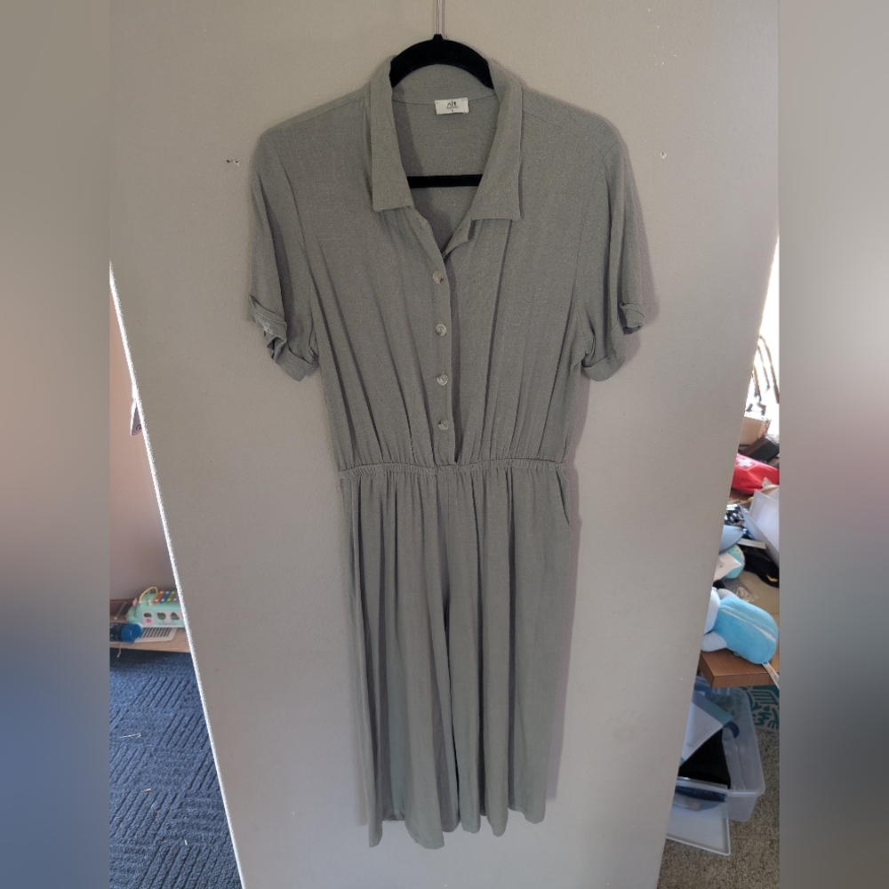 Green Linen Jumpsuit